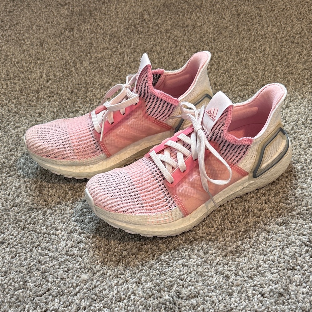 Adidas Boost Women's Pink and White Running Shoes